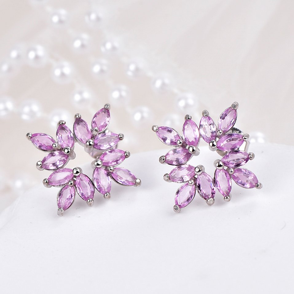 χωρίς τιμή ασφαλείας - Σκουλαρίκια Ασημί - Sapphire - Πιστοποιημένο #1.0