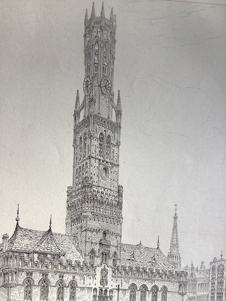 Belgium - Brugge; John Coney (1786-1833) - Cloth Hall - Bruges - 1821-1850 #3.2