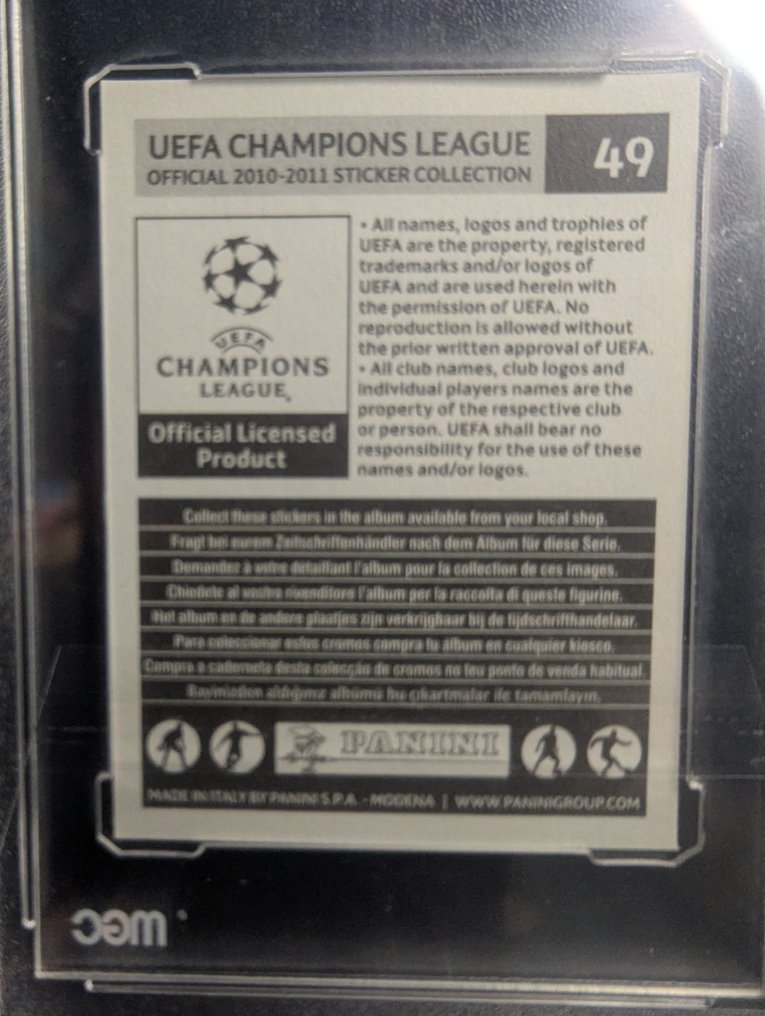 帕尼尼 Champions League 2010/11 - #49 Luka Modric - MGC 10 Graded sticker #3.2