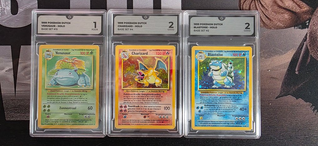 Pokémon - 3 Graded card - Venusaur, Charizard, Blastoise Foil, Holo - GG 2 - WOTC - Authenticated and not graded #1.0