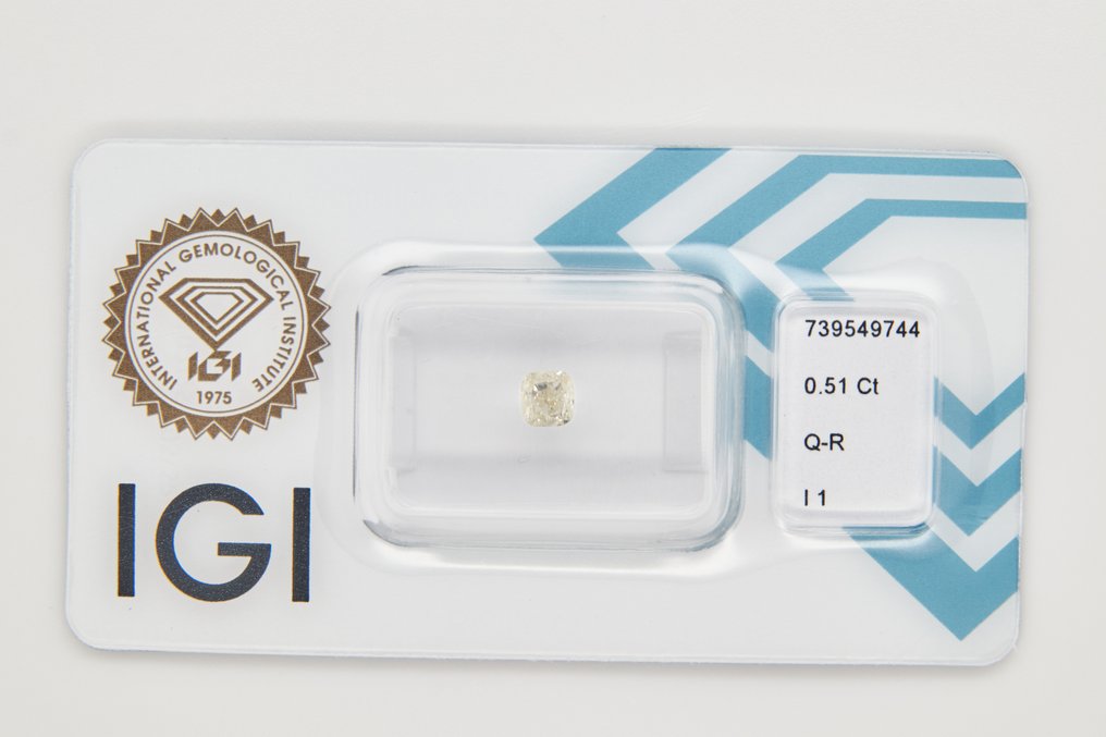 没有保留价 - 1 pcs 钻石  (天然)  - 0.51 ct - 枕形 - I1 内含一级 - 国际宝石研究院（IGI） #1.0