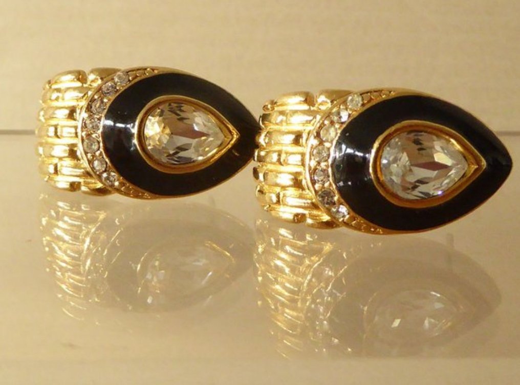 Nincs minimálár - Trifari - Koktél fülbevaló Aranyozott Szintetikus drágakő - Szintetikus drágakő #3.2