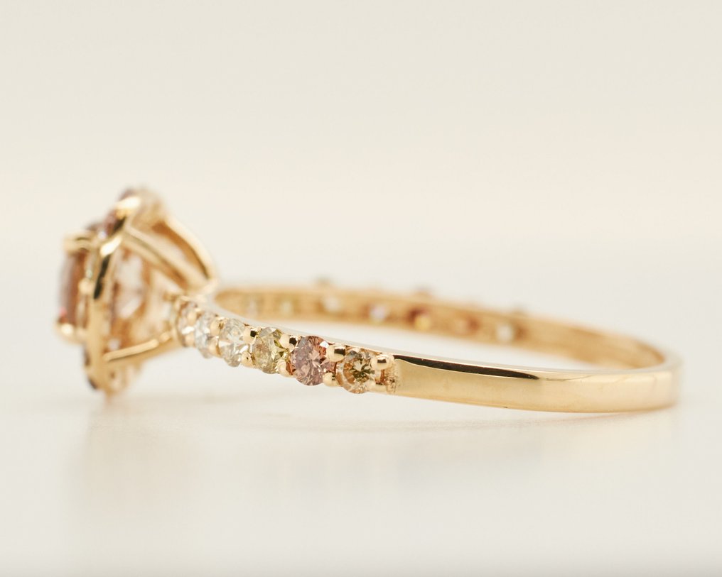 沒有保留價 - 戒指 - 14 克拉 黃金 -  1.20ct. tw. 鉆石 (天然彩色) #4.3