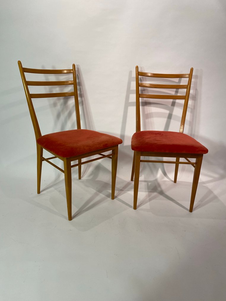 椅 - 木 - 两个复古椅子 #1.0