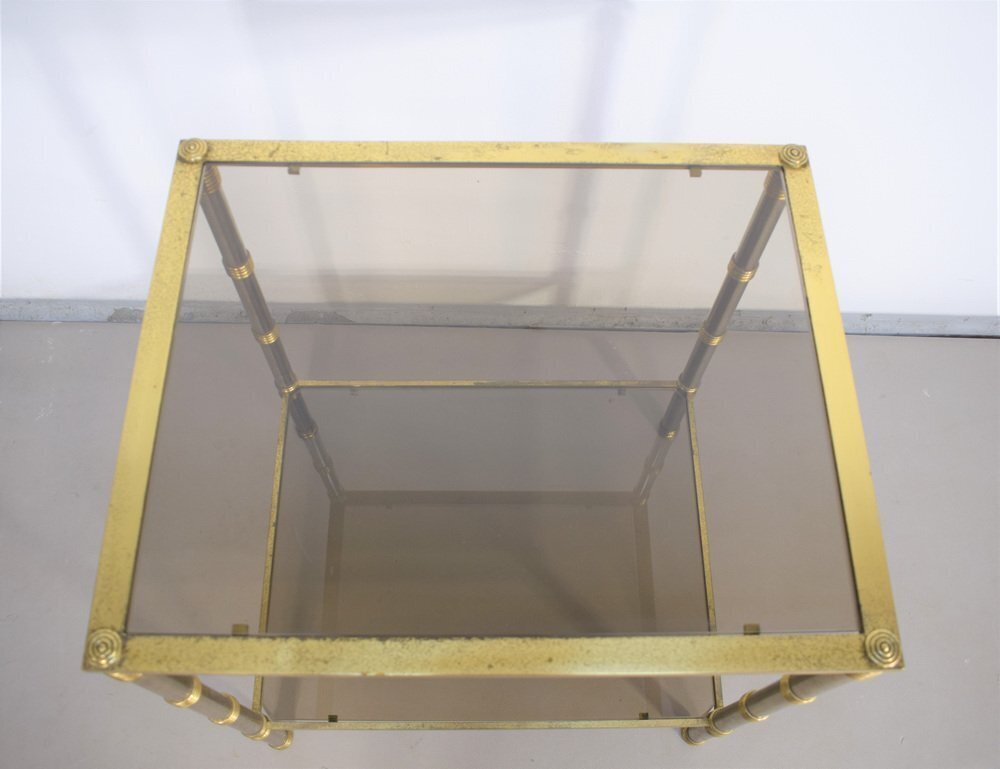 边桌 - 黄铜, 金属, 玻璃 #4.3
