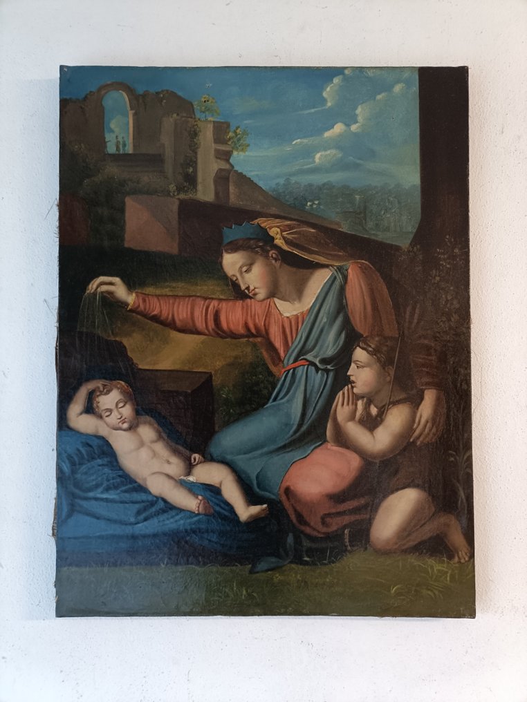 Scuola Italiana (XIX), Da Raffaello Sanzio - La Madonna del Diadema Blu #1.0