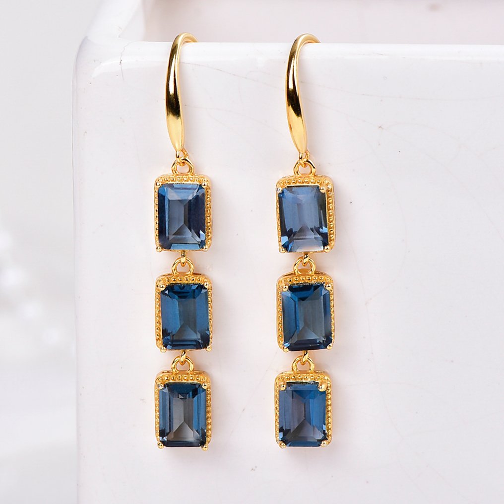 Zonder Minimumprijs - Oorbellen Zilver - Topaz - Gecertificeerd #1.0