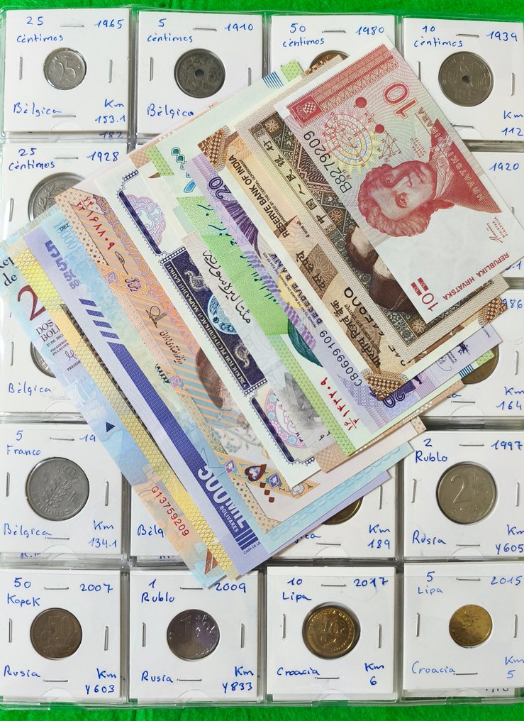 Μαζική συλλογή του κόσμου: 140 νομίσματα από 30 χώρες, plus 12 χαρτονομίσματα ποιότητας UNC.. (χωρίς τιμή ασφαλείας) #1.0