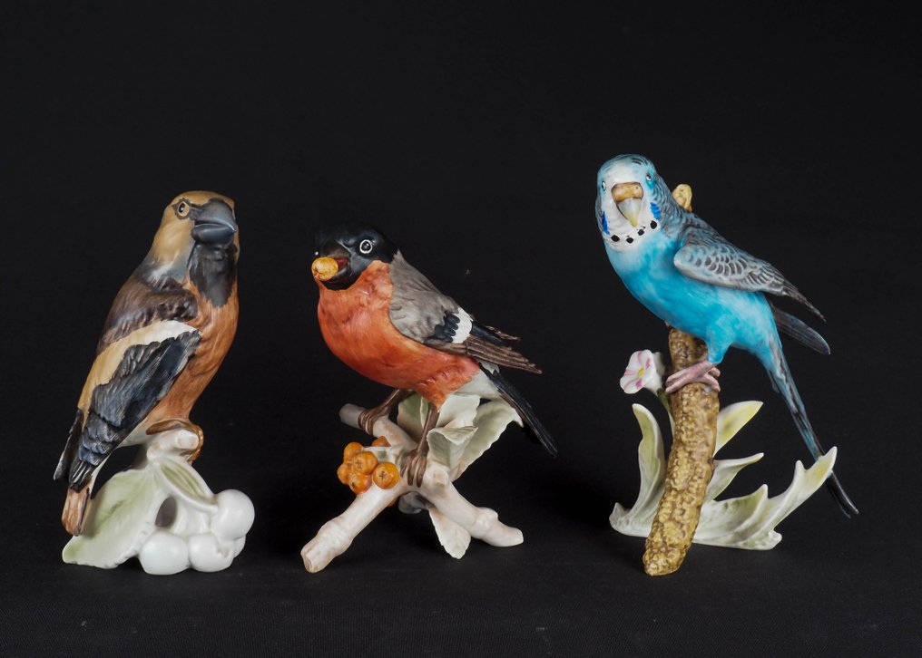 Goebel - Statue, Appelvink, Grasparkiet, Goudvink - 33 cm - Porcelain - 1967 #1.0