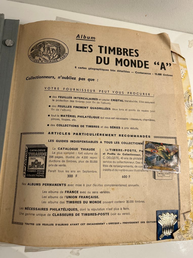世界 1850/1960 - 一本非常厚的专辑，主要收录古典邮票。专辑内容非常丰富。 - Yvert #2.1