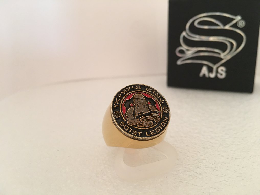 501st Legion 低过敏性外科钢 + 24克拉金镀和铜镀，配陶瓷珐琅 - 戒指 #4.3