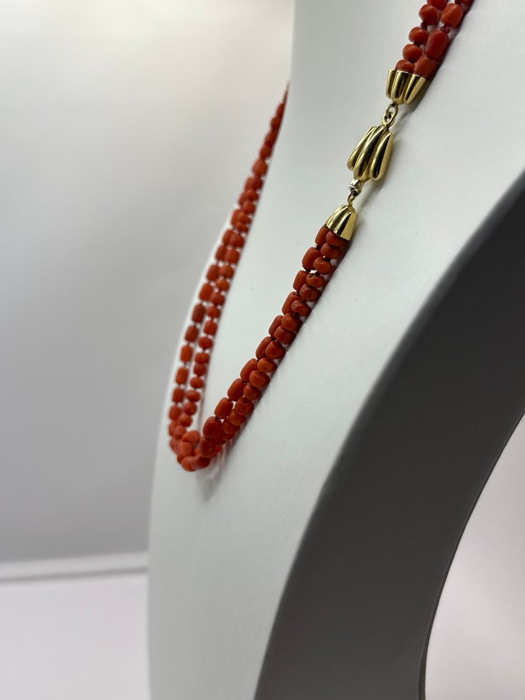 Κολιέ - 18 καράτια Κίτρινο χρυσό Κοράλλι - Κοράλλι #3.2