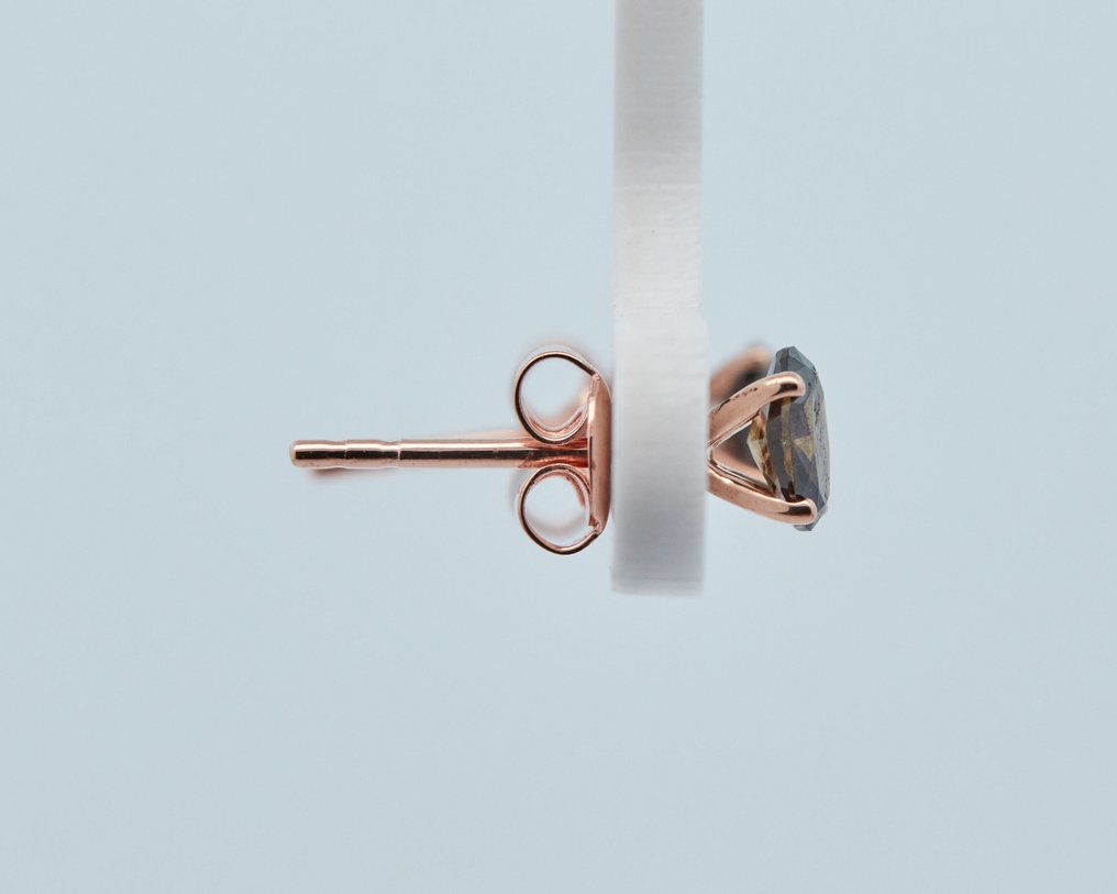 χωρίς τιμή ασφαλείας - Σκουλαρίκια - 14 καράτια Ροζ χρυσό -  0.60ct. tw. Διαμάντι (Φυσικού χρώματος) #2.1