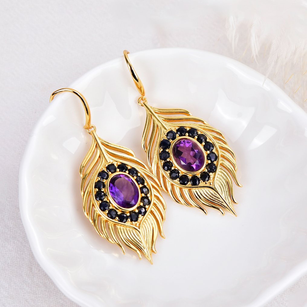 Sans Prix de Réserve - Boucles d'oreilles Argent - Gemmes mixtes - Certifié #1.0