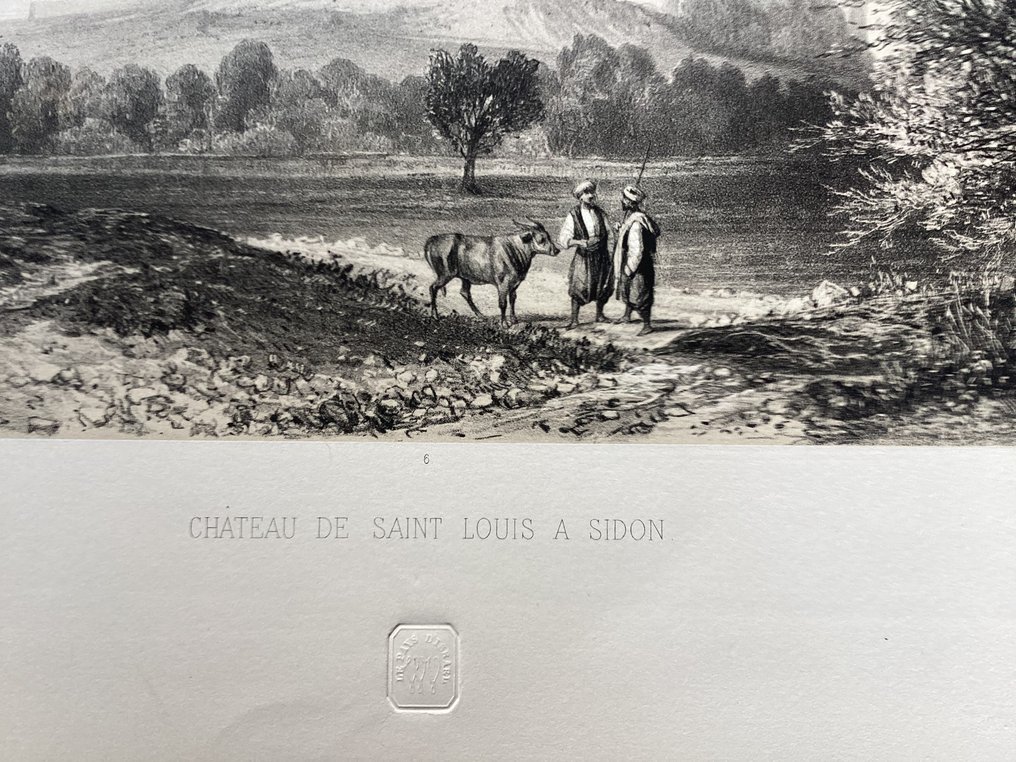 Libanon - Sidon; Charles William Meredith Van de Velde (1818-1898), after - Sidon (Vue Meridionale); Sidon (Vue generale prise des jardins & Chateau de St Louis a Sidon - 1821-1850 #4.3