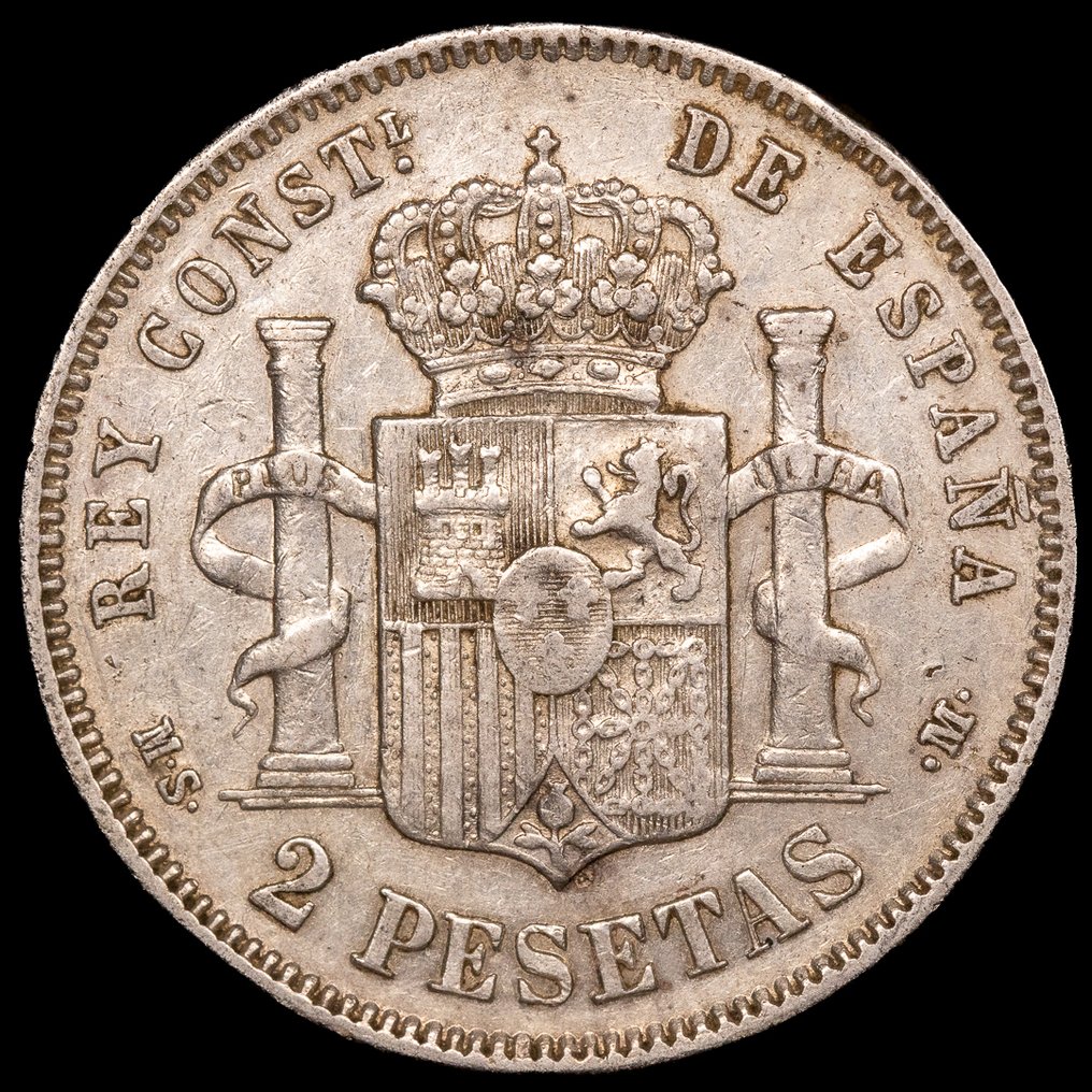Ισπανία. 2 Pesetas 1870 y 1882 - Madrid  (χωρίς τιμή ασφαλείας) #2.1