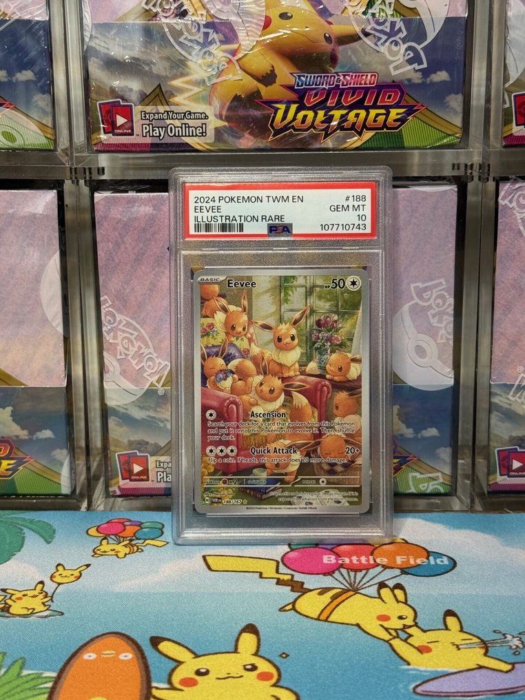 Pokémon - 1 Graded card - Eevee 188 Foil, Full art - PSA 10 - Scarlet & Violet - Twilight Masquerade #1.0