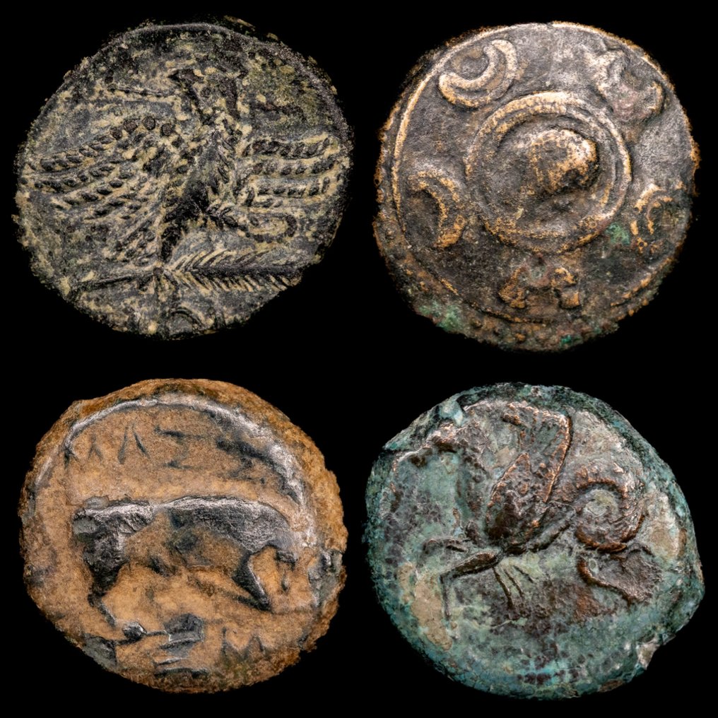 希腊（古代） Lote de 4 monedas Æ 4th - 1st century BC  (没有保留价) #1.0