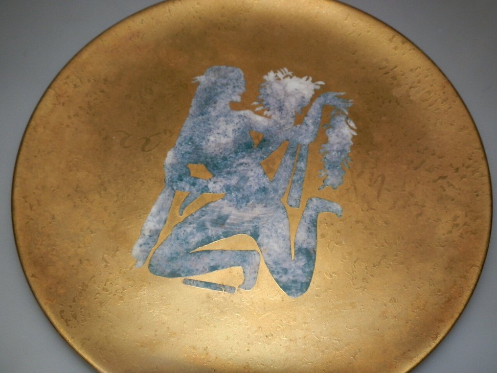 Finzi Anni 60 - Statue, Piatto con figura feminile - 24 cm - Ceramic #1.0