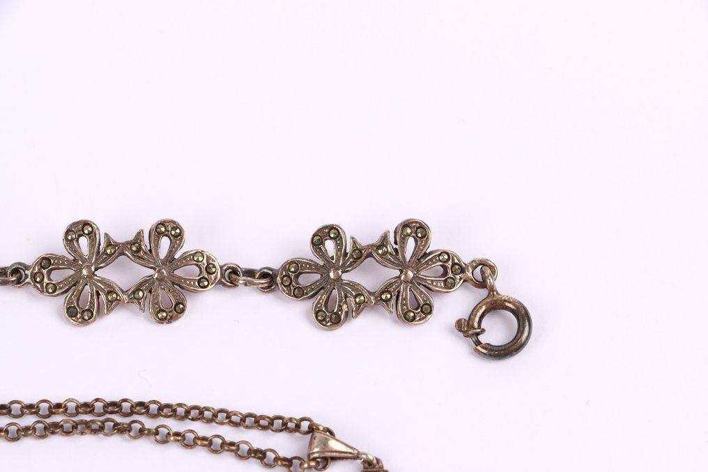 沒有保留價 - 兩件珠寶套裝 銀 - 复古的马可赛特 #3.2