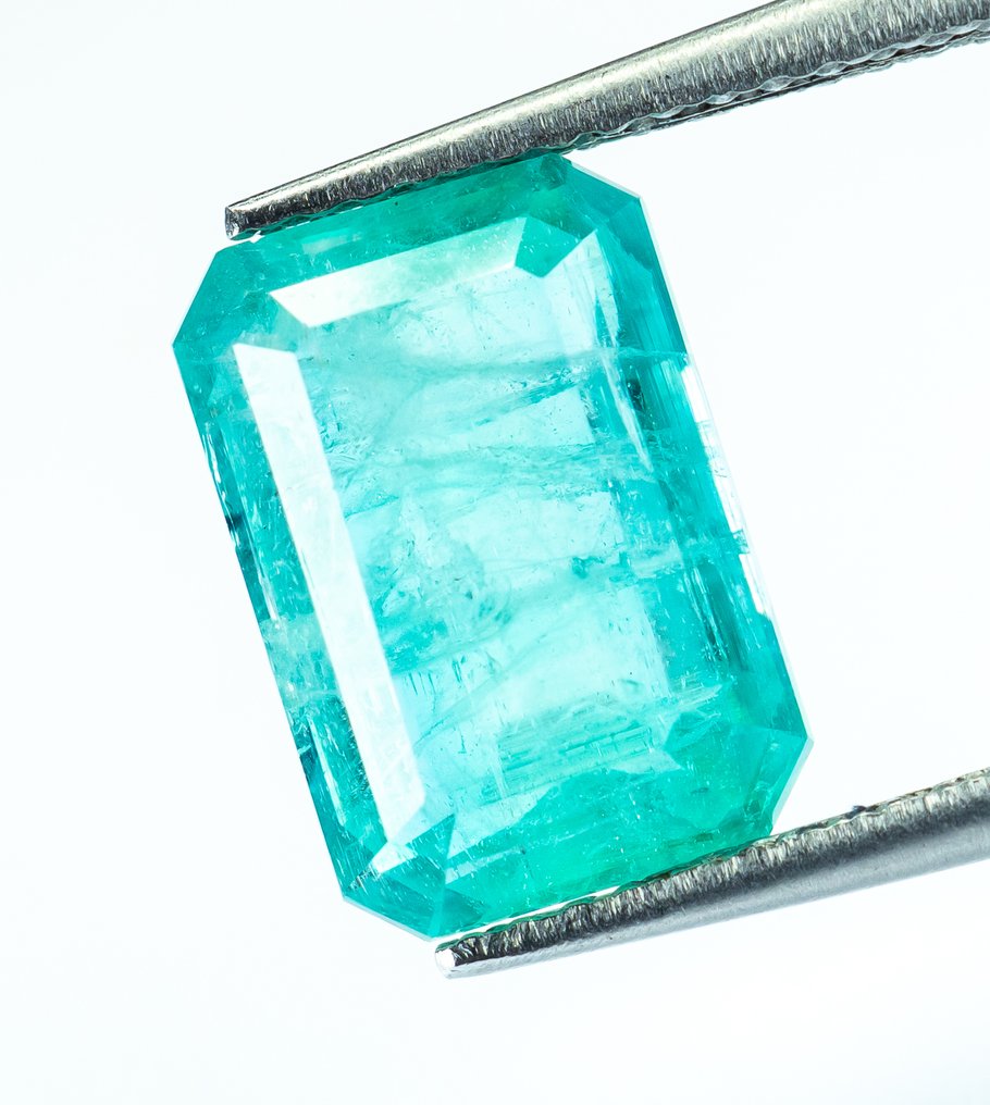 没有保留价 祖母绿  - 4.49 ct - Bellerophon 宝石实验室 - 偏蓝绿色（尼日利亚） #2.1