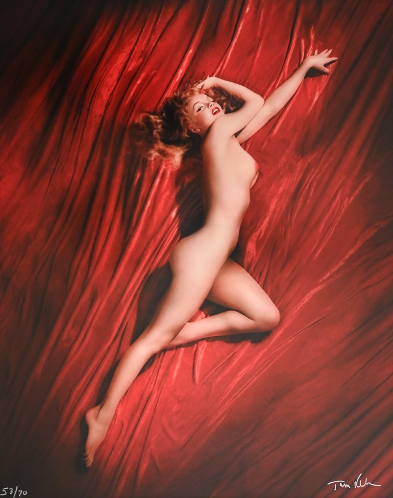 Tom Kelley (American, 1914-1984) - Red Velvet, Marilyn Monroe in Pose #2, 1949 #1.0