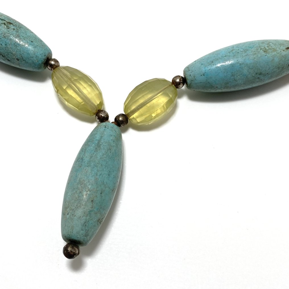 丝绸之路,中亚的 青金石、珊瑚、珍珠和水晶 项链珠子护符 - 52 cm #1.0