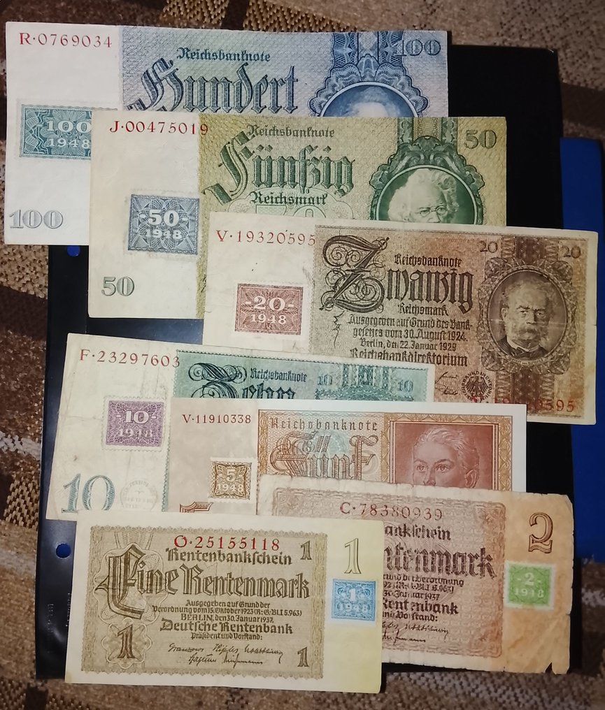 Λαϊκή Δημοκρατία του Κονγκό (DDR). - Soviet Occupation - 1, 2, 5, 10, 20, 50, 100 Deutsche Mark 1948 - Pick 1, 2, 3, 4a, 5a, 6b, 7a  (χωρίς τιμή ασφαλείας) #1.0