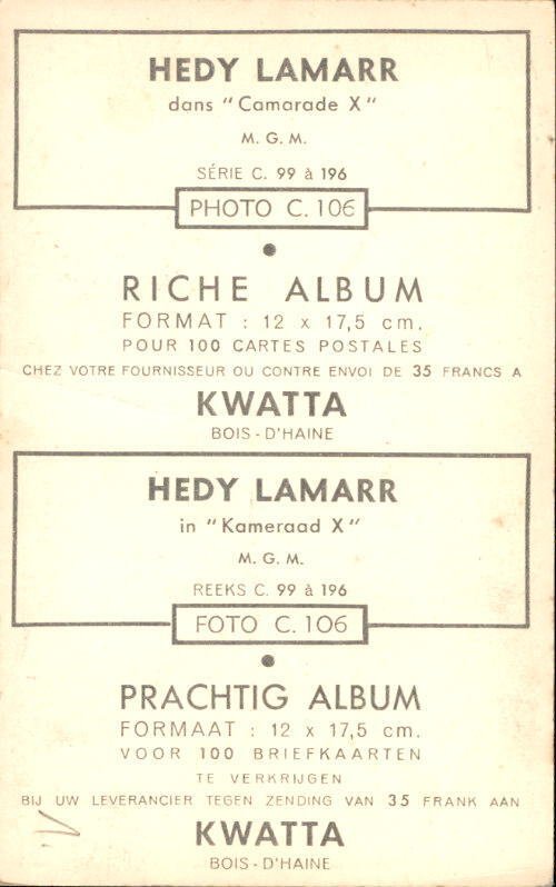 幻想, 著名人物，电影明星 - 明信片 (133) - 1900-1950 #3.2