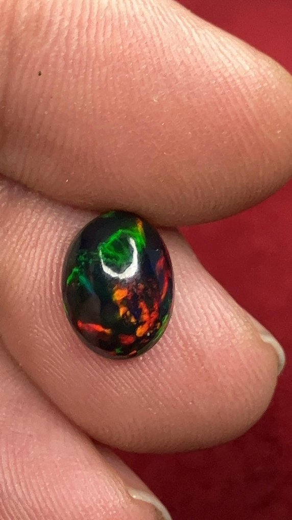 Οπάλιο Negro de Fuego Multicolor AAA+++ Πολύ σπάνιο! - 2Ct- 0.4 g #3.2