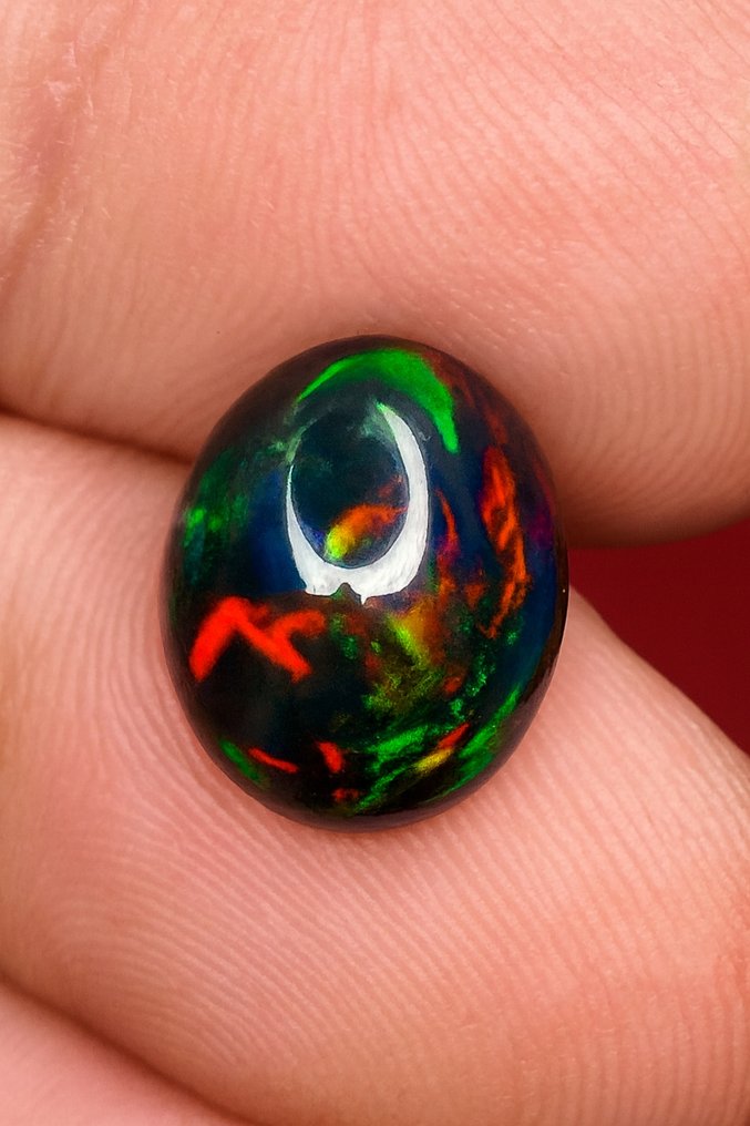 Οπάλιο Negro de Fuego Multicolor AAA+++ Πολύ σπάνιο! - 2Ct- 0.4 g #1.0