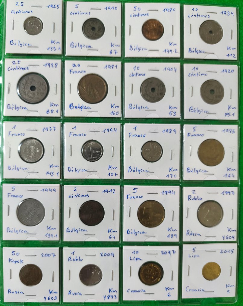 Μαζική συλλογή του κόσμου: 140 νομίσματα από 30 χώρες, plus 12 χαρτονομίσματα ποιότητας UNC.. (χωρίς τιμή ασφαλείας) #2.1