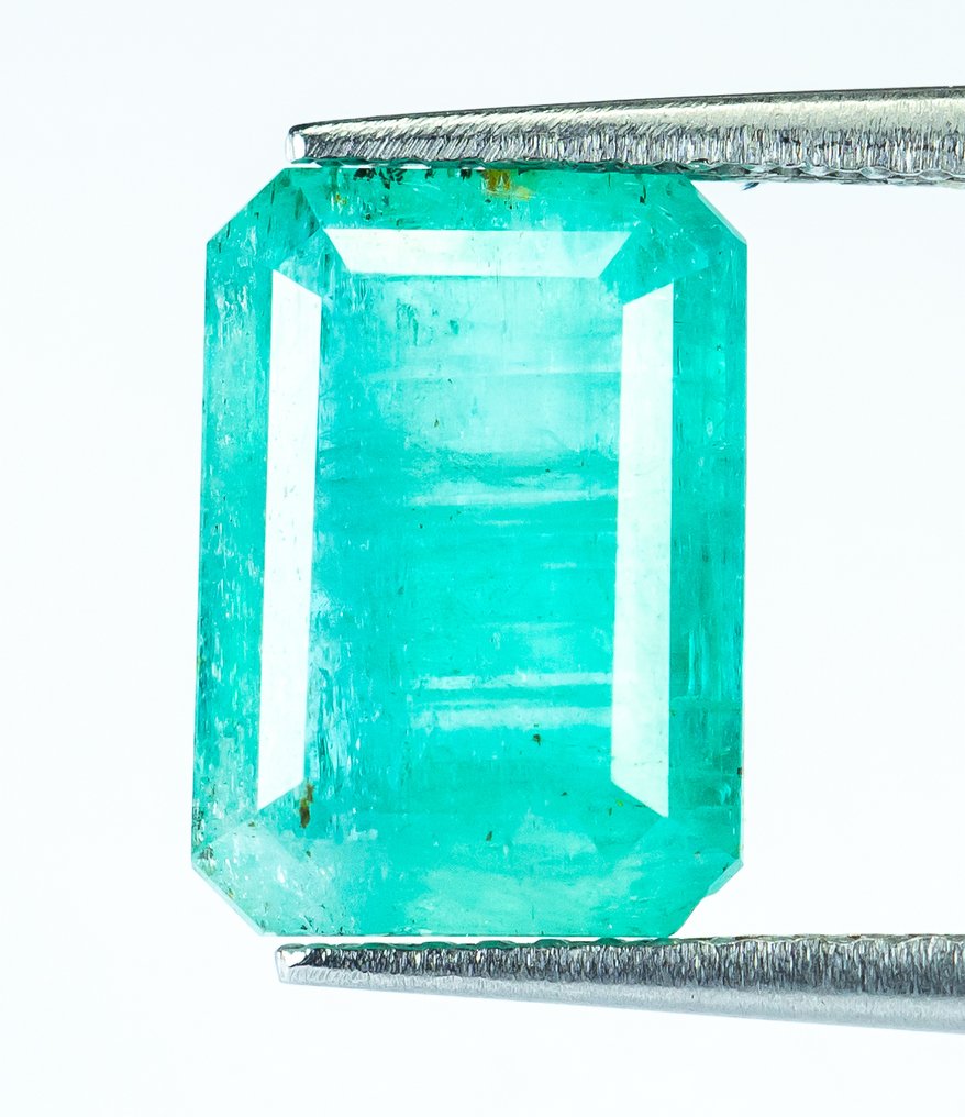 Ingen reservasjonspris Smaragd  - 4.54 ct - Bellerophon Gemlab - Blågrønn (Nigeria) #1.0