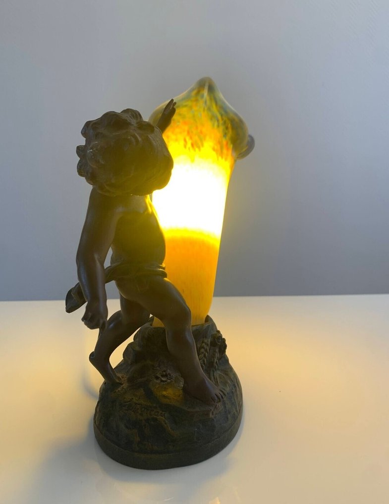 Louis Auguste Moreau - 灯具 - 粗锌, 玻璃 - Régule 和玻璃泥 #3.2