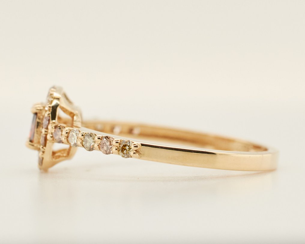 没有保留价 - 戒指 - 14K包金 黄金 - 0.76ct. tw. 钻石 (天然色彩的) #4.3