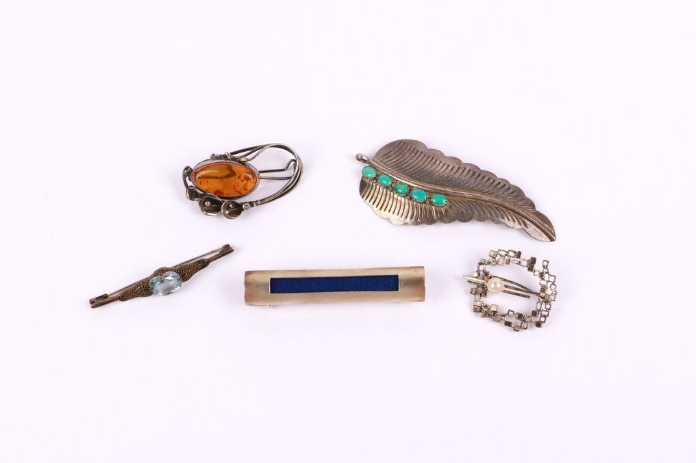 沒有保留價 - 胸針 銀 - 5个复古 #1.0