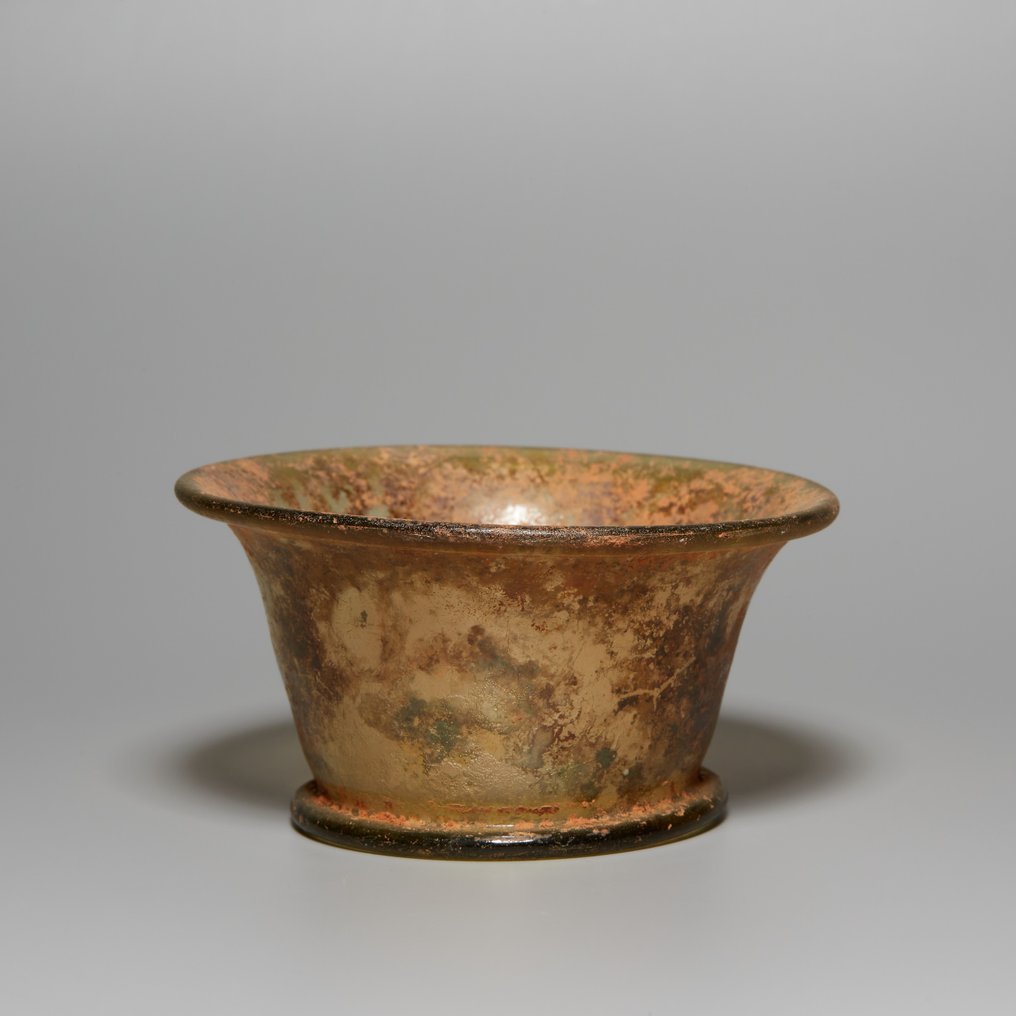 Αρχαία Ρωμαϊκή Γυαλί Δοχείο. 1ος-3ος αιώνας μ.Χ. Διάμετρος 8,7 εκ. #1.0