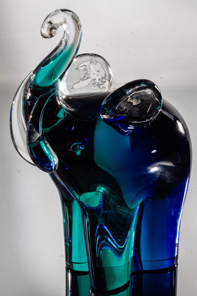 V. Nason & C. - 罐 - 大象 - Sommerso - 高20.5厘米 / 约2公斤 - 穆拉諾玻璃 #1.0