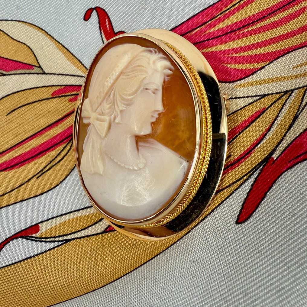 没有保留价 - Nestor Westerback - 胸针 - Cameo - 14K包金 玫瑰金 - 芬兰 - 尼尔斯·韦斯特贝克 #2.1