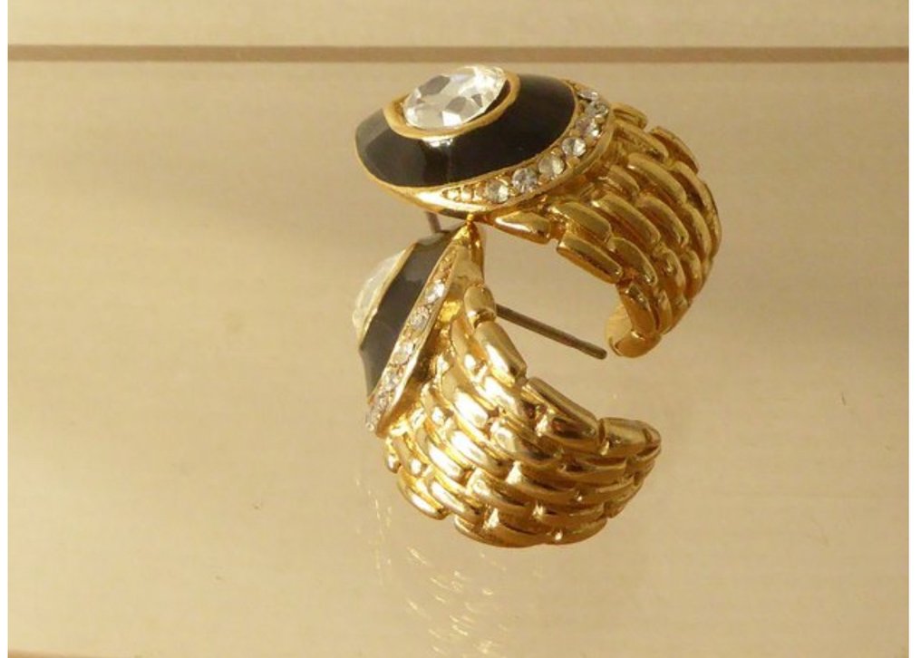 Nincs minimálár - Trifari - Koktél fülbevaló Aranyozott Szintetikus drágakő - Szintetikus drágakő #2.1