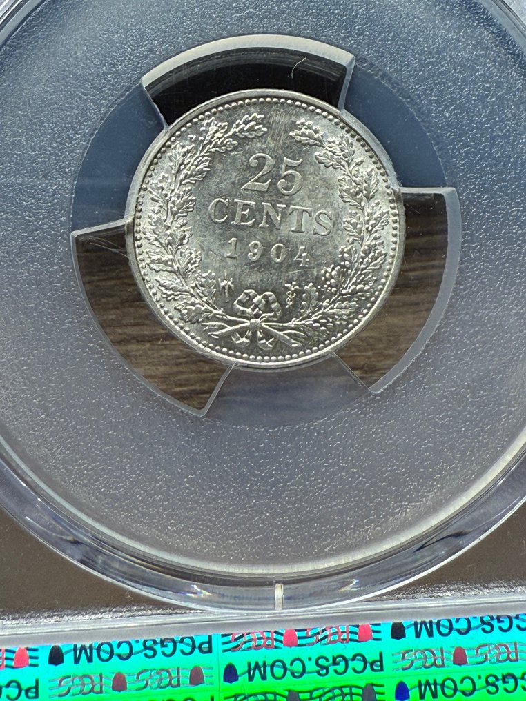 Netherlands. Wilhelmina. 25 Cents 1904 #2.1