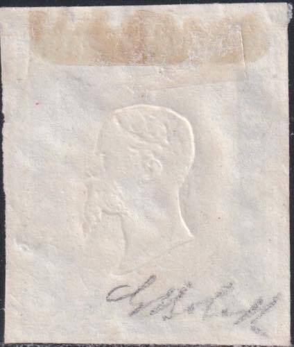 意大利古城邦-撒丁岛 1856 - IV^ Em. 20 c. 浅钴蓝色Sass 15a 大边缘 二手 Vercelli f.G.Bolaffi Ex Coll. Giulio #1.0