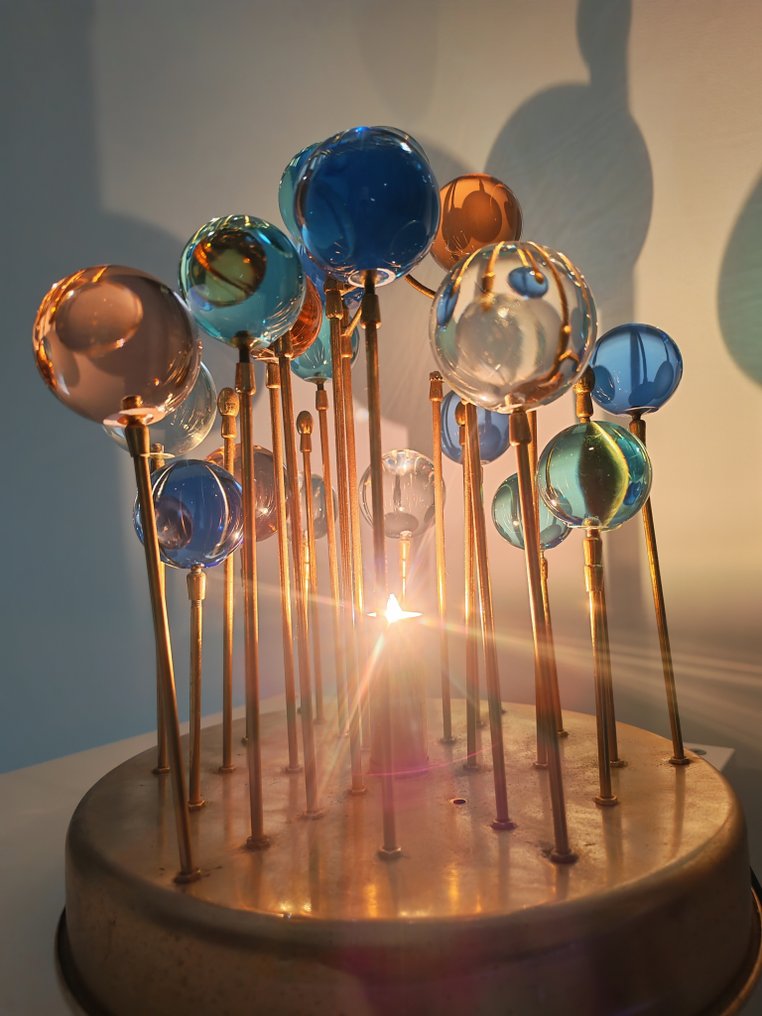 台灯 - 太空时代 - 镀金黄铜, 水晶, 镀金黄铜 - 水晶球灯 #2.1