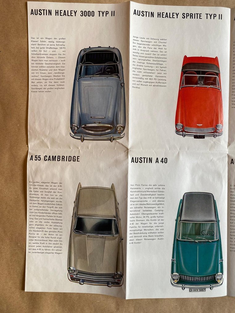 Austin 60´er Jahre original Werksprospekte / Konvolut Healey 3000, Healey Sprite Typ II, u.a. - Esite - 1961 #4.3