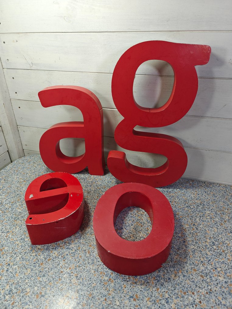 Βιομηχανικός εξοπλισμός - Ολλανδία - 4 x Vintage Sign letters "a" "e" "g" "o" #1.0