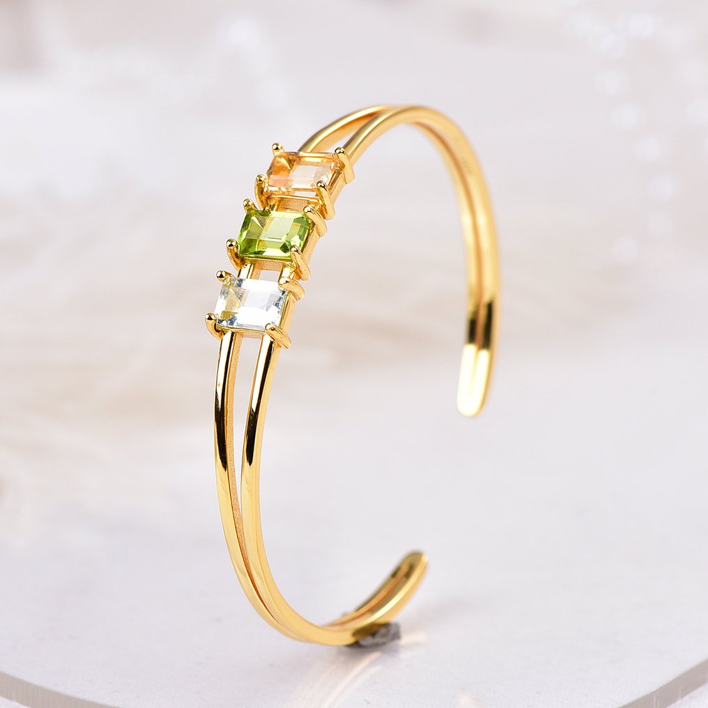 Zonder Minimumprijs - Armband Zilver - Gemengde edelstenen - Gecertificeerd #1.0