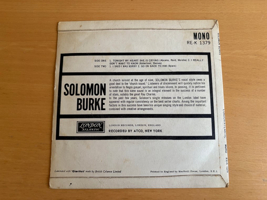 Solomon Burke - 1st 7" EP on London Atlantic from 1963 - Disco in vinile - 1963 #1.0