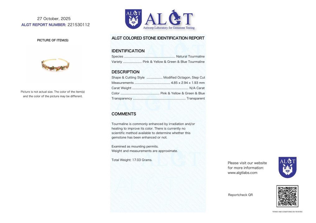 χωρίς τιμή ασφαλείας - Βραχιόλι Ασημί - Tourmaline - Πιστοποιημένο #2.1