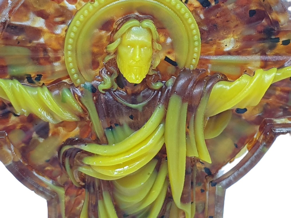  Σταυρός - Φυσικός Βαλτικός Κεχριμπάρι Σταυρός από ρητίνη - 2020+ - Ανάπαυση του Σταυρού του Ιησού  #3.2