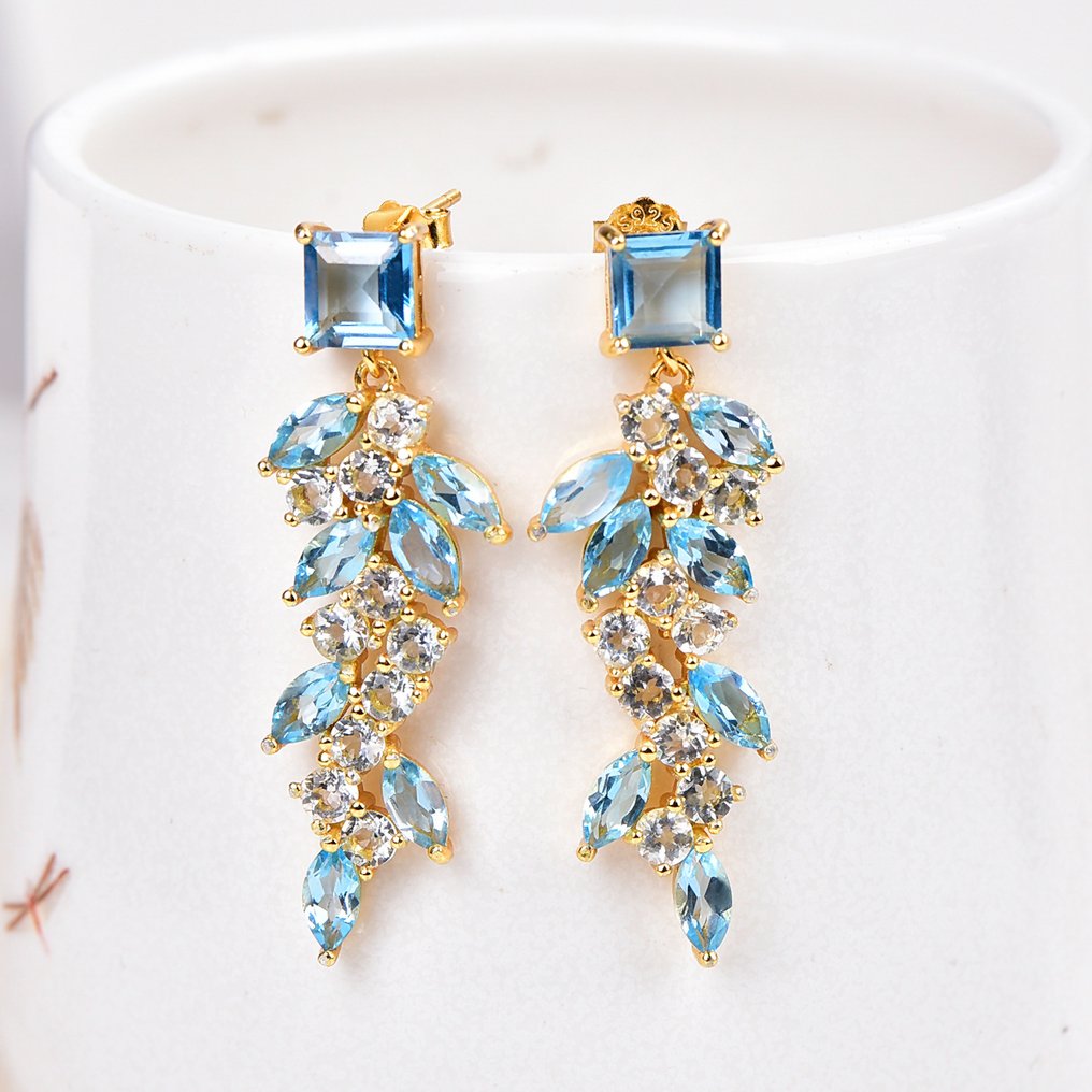 χωρίς τιμή ασφαλείας - Σκουλαρίκια Ασημί - Μικτά πολύτιμα πετράδια - Πιστοποιημένα #1.0